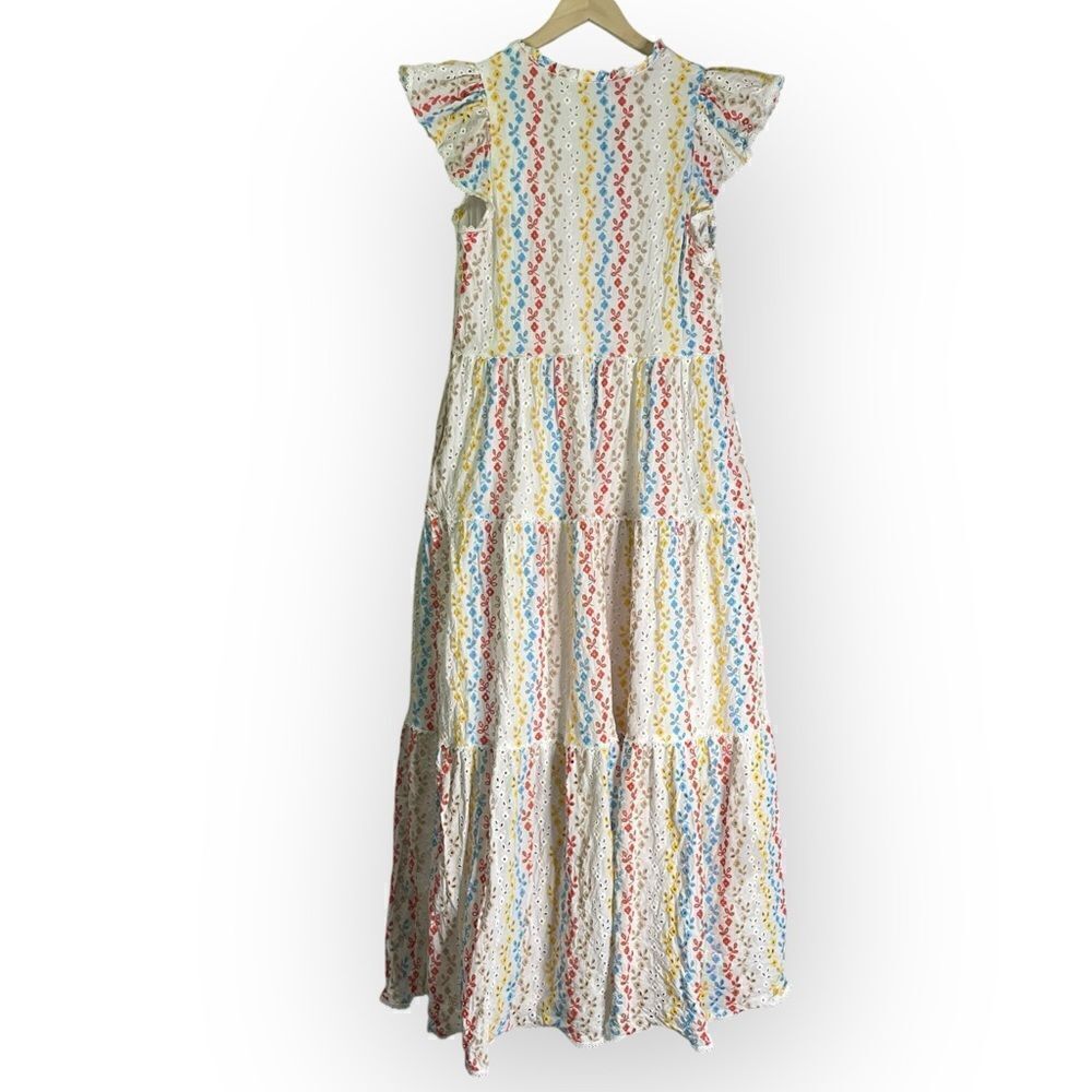 Antonio Melani x Kimberly Whitman Kari Embroidered Ruffle Eyelet Maxi Dress 12 - Picture 2 of 12